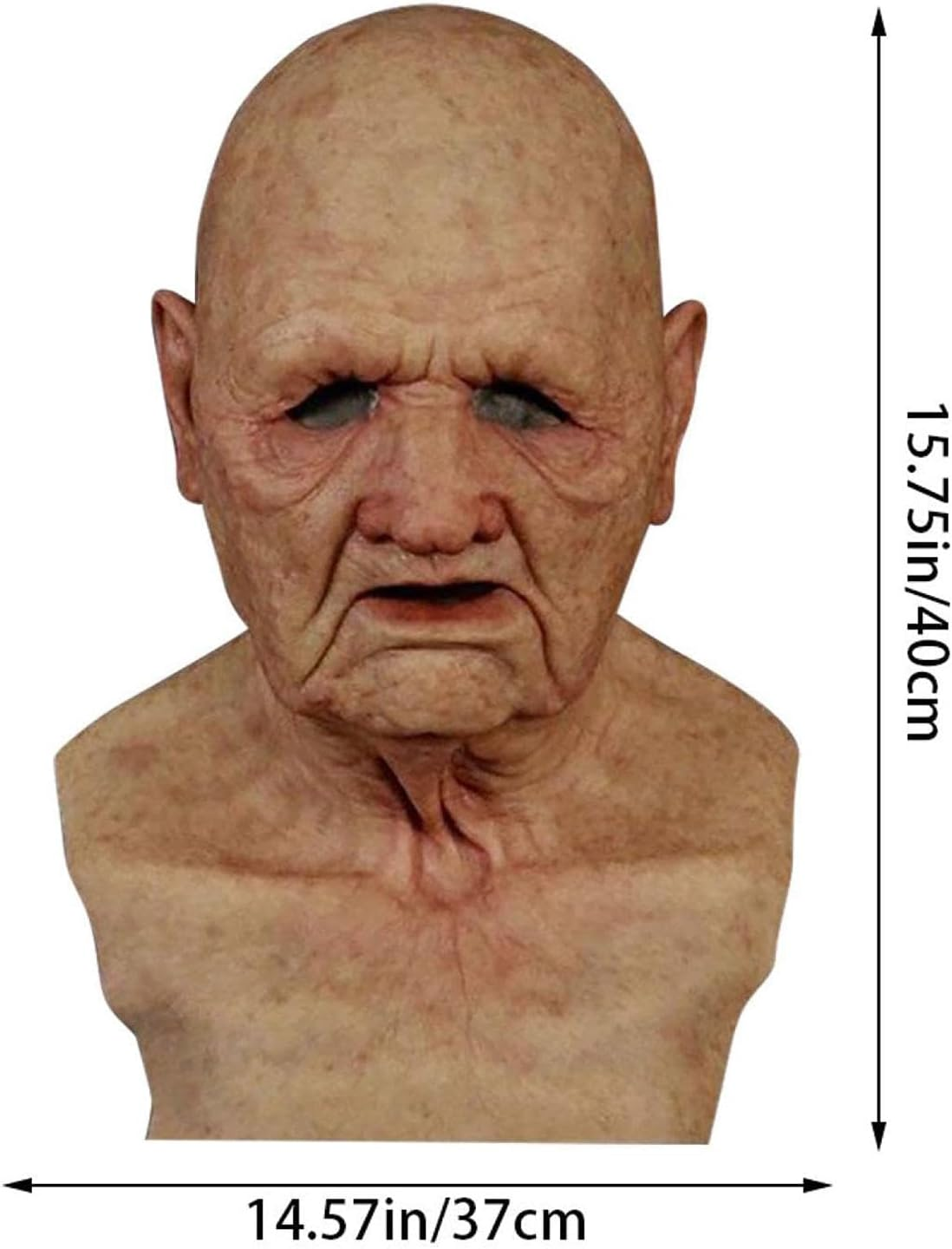 Old Man Face Cover, Latex Halloween Masque, Realistic Costume Masque, Cosplay Headgear, Halloween Party Props, Aged Skin Masque, Creepy Old Man Costume, Realistic Facial Masque image number 4