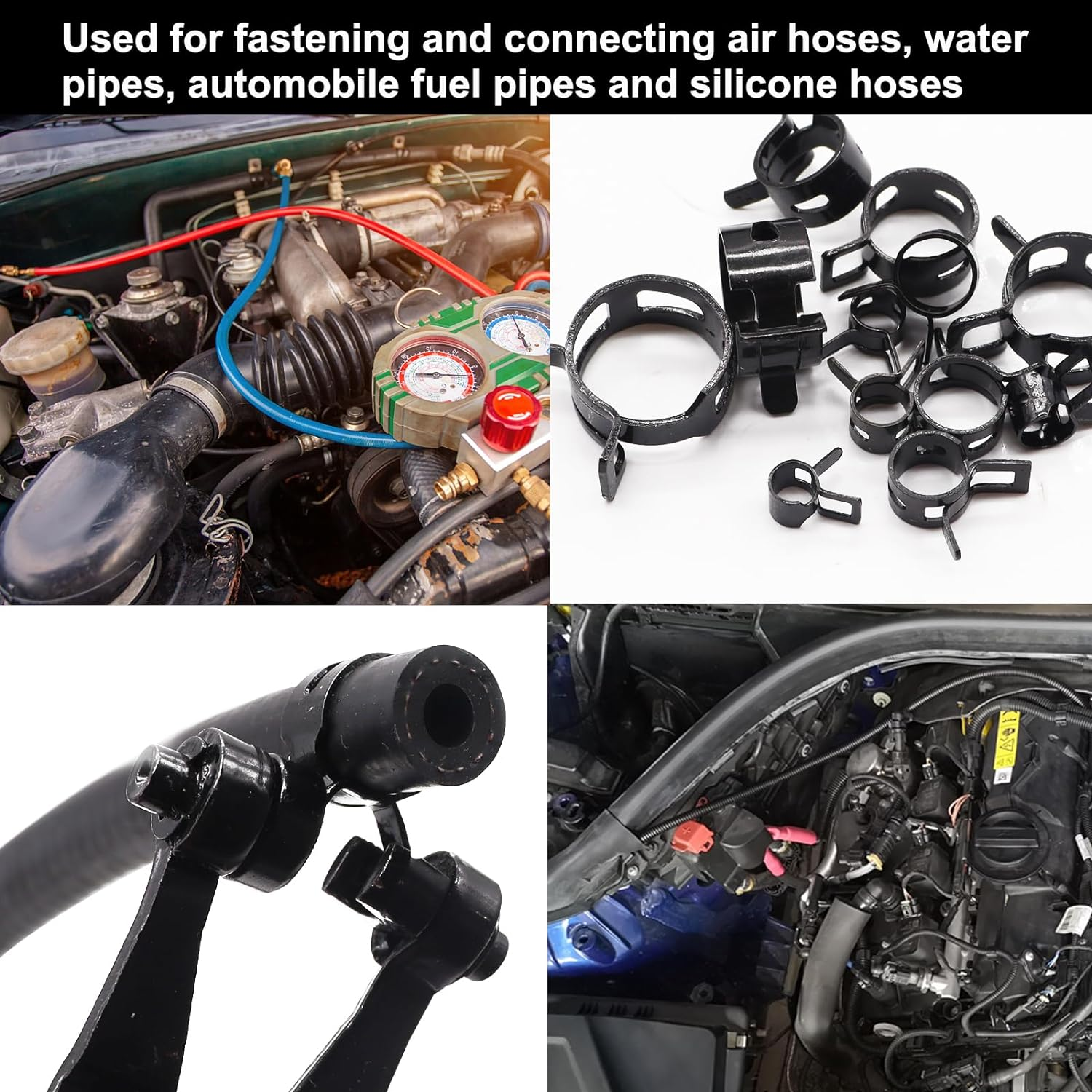 Taiss 160PCS 6-17Mm Spring Band Type Hose Pipe Clamp Assortment Kit.Low Pressure Air Clip Clamp for Hose Fuel Silicone Vacuum Sleeving Hose Clamp (6Mm 7Mm 9Mm 10Mm 11Mm 14Mm 16Mm 17Mm) image number 1