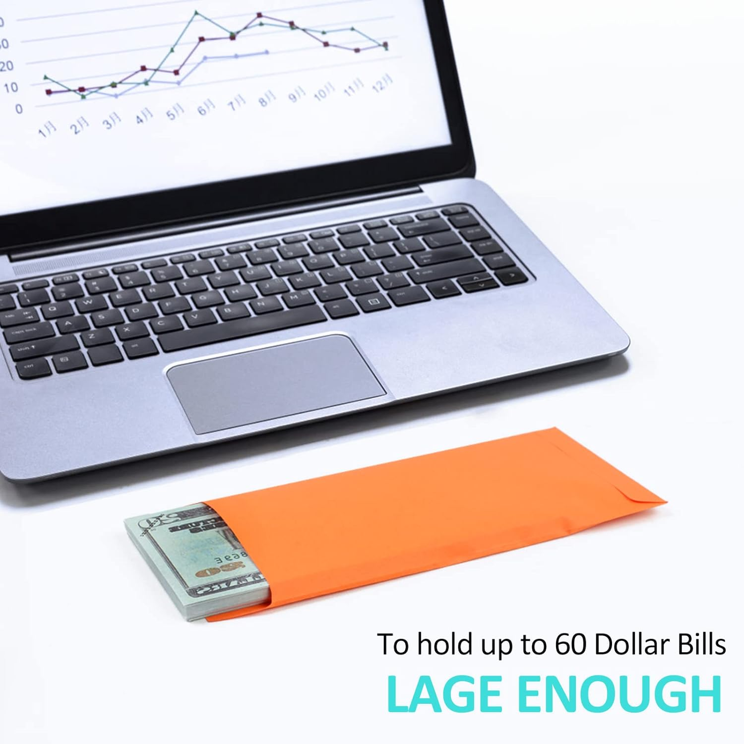 Cash Envelopes -120 Envelopes Money Saving Challenge, 3.2X6.6Inch Money Envelopes for Budgeting, Coins, Checks, Gift Cards & Tickets image number 1