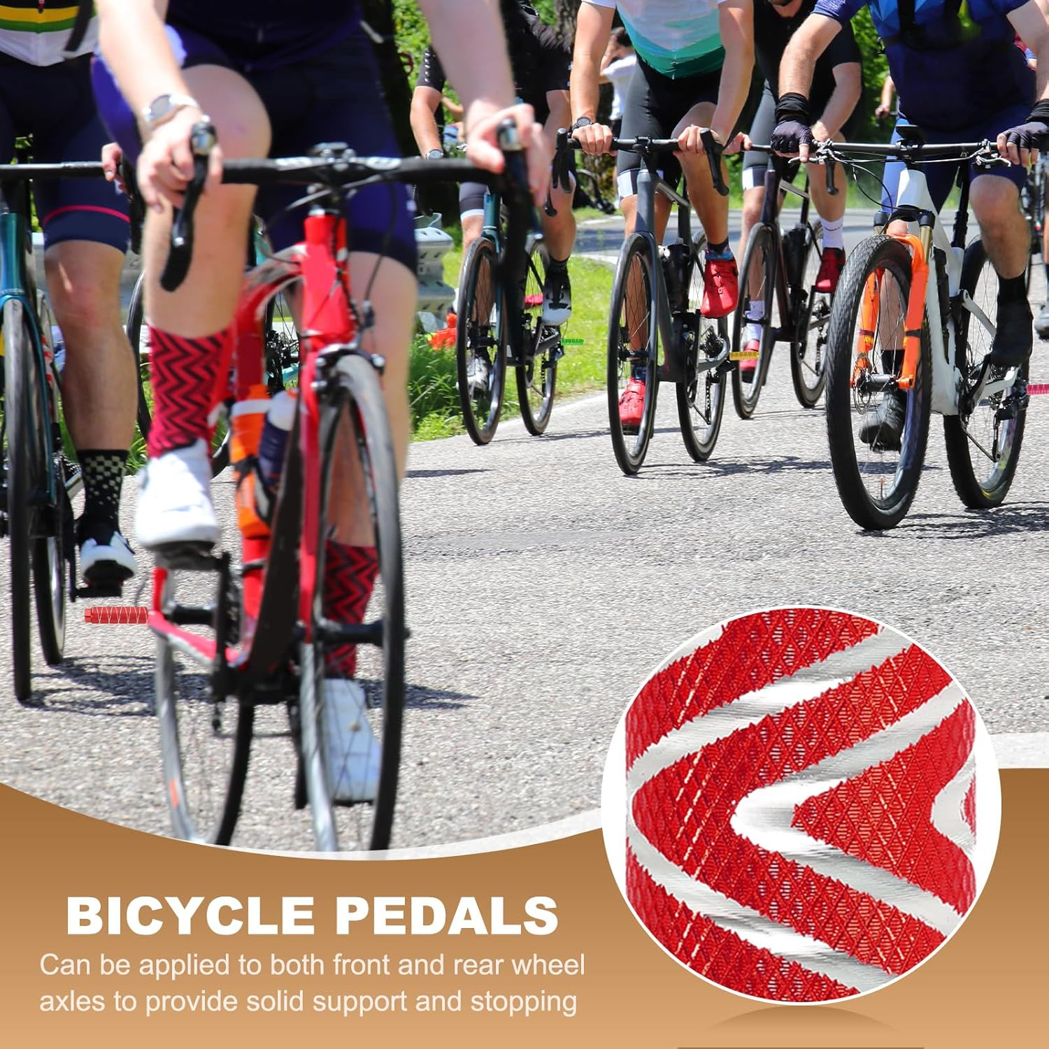 Uxcell Bike Pegs Fit 3/8 Inch Axles, 2 Pack Aluminum Alloy Anti-Skid Lead Foot Bicycle Peg Back Seat Stands with Stripe for BMX Mountain Dirt Bike Cycling Rear Stunt Pegs, Red image number 5