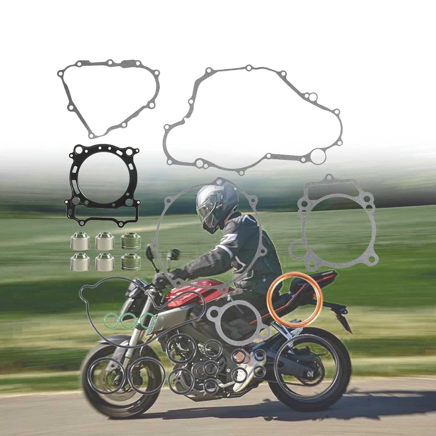 ALL-CARB New Gasket Kit Fits for Yamaha YZ450F Top and Bottom End Engine Set 2003-2005 image number 6