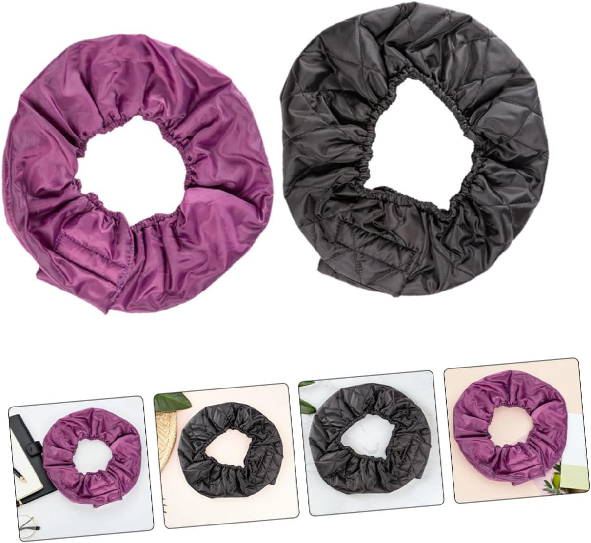 GANAZONO 2Pcs Deep Conditioning Cap: Professional Hair Stylist Capes Double Layer Waterproof Hair Dye Heat Insulation Cap Protector for Women Home Salon Use image number 1