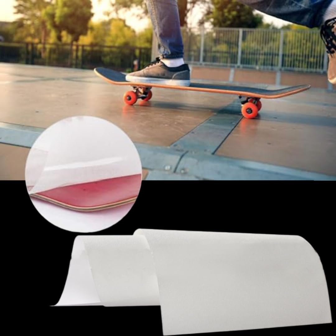 Clear Grip Tape for Skateboards,Transparent Skateboard Oiliness Sandpaper Accessory for Skating Board Longboarding,Clear Skateboard Grip Tape image number 1