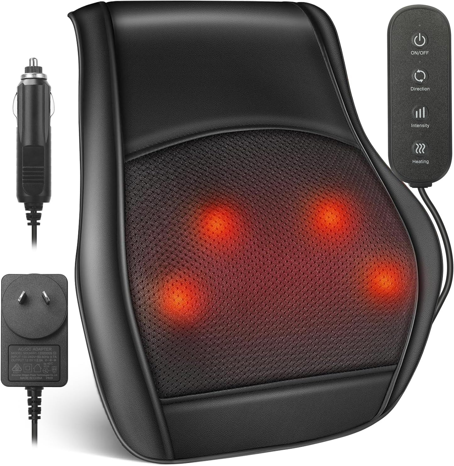 Neck Back Massager with Heat, 3D Kneading Massage Pillow for Back, Neck, Shoulder, Massager Pain Relief, Gifts for Women Men Mom Dad image number 4