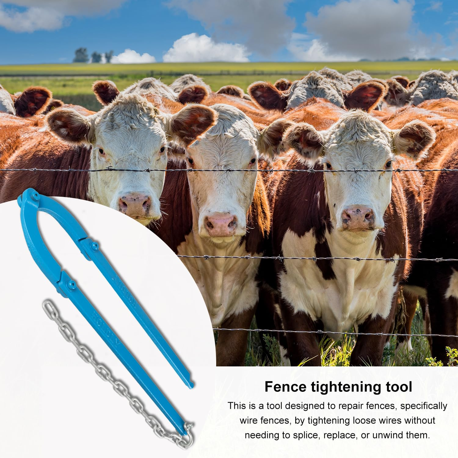 Heavy Duty Fence Fixer Fence Repair Tool Heavy Duty Fence Stretcher Tool for Fence Repair, Replace Original Texas Fence Stretcher Barbed Wire Fence Tools image number 1