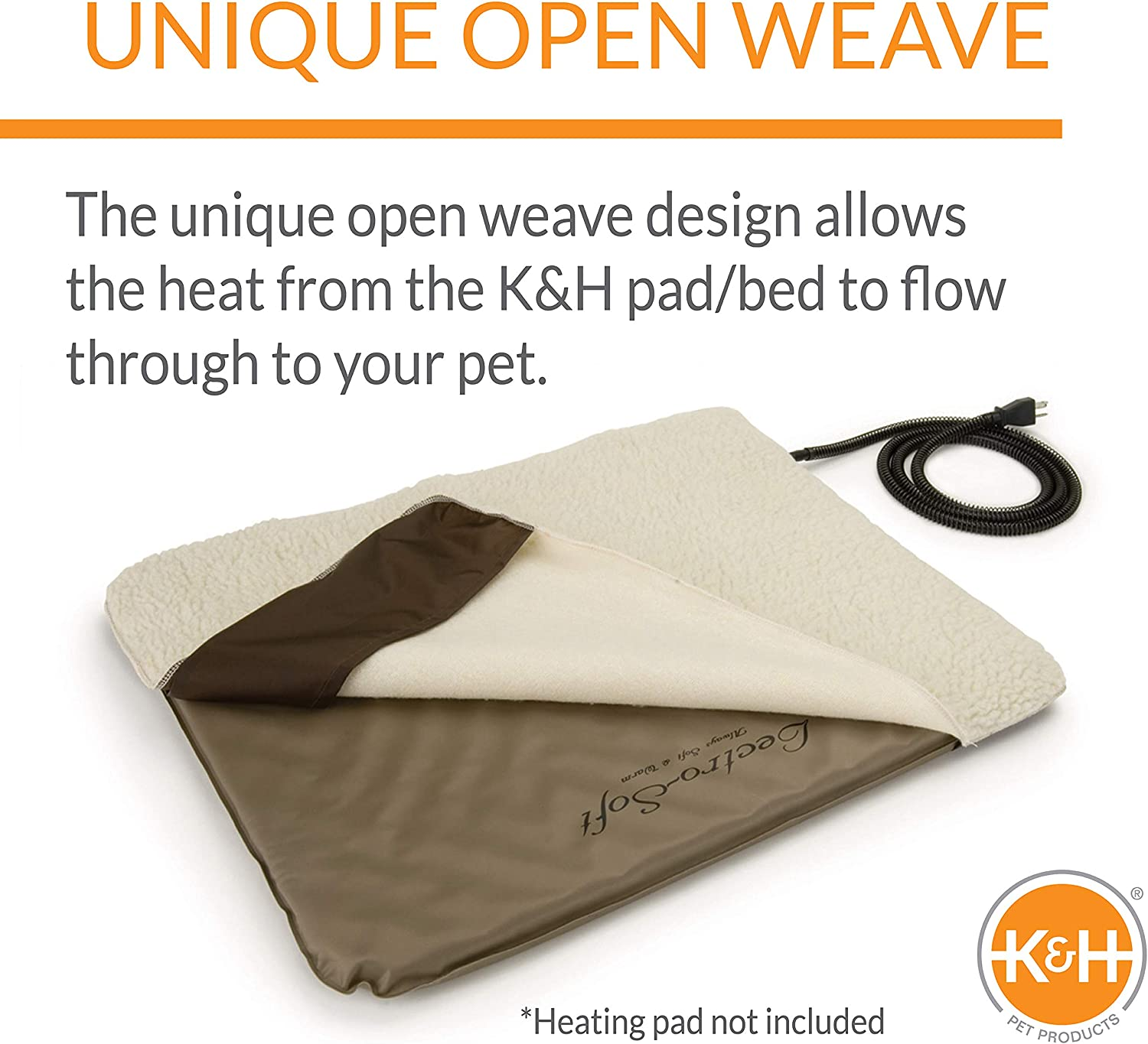 K&H Pet Products Lectro-Soft Outdoor Heated Dog & Cat Bed Replacement Cover, Fits K&H Lectro-Soft Large Beds (Heated Bed Sold Separately), Machine Washable Soft Fleece Cover - 36 X 25In image number 5