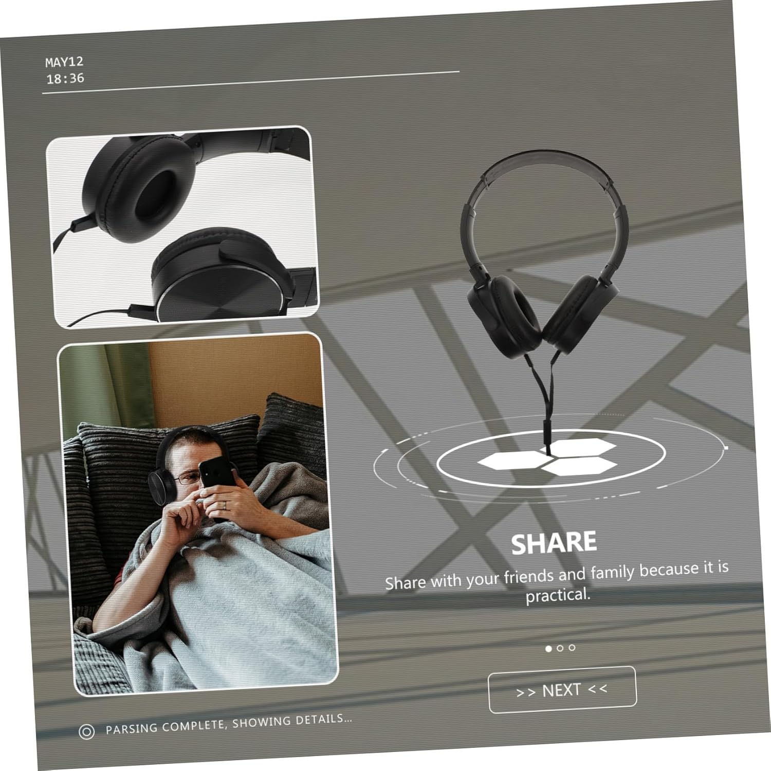 STAHAD Portable Noise Reduction Headset Microphone, Over-Ear Head-Mounted Headphones for Computer and Laptop, Wired Black Headphone for Music and Communication