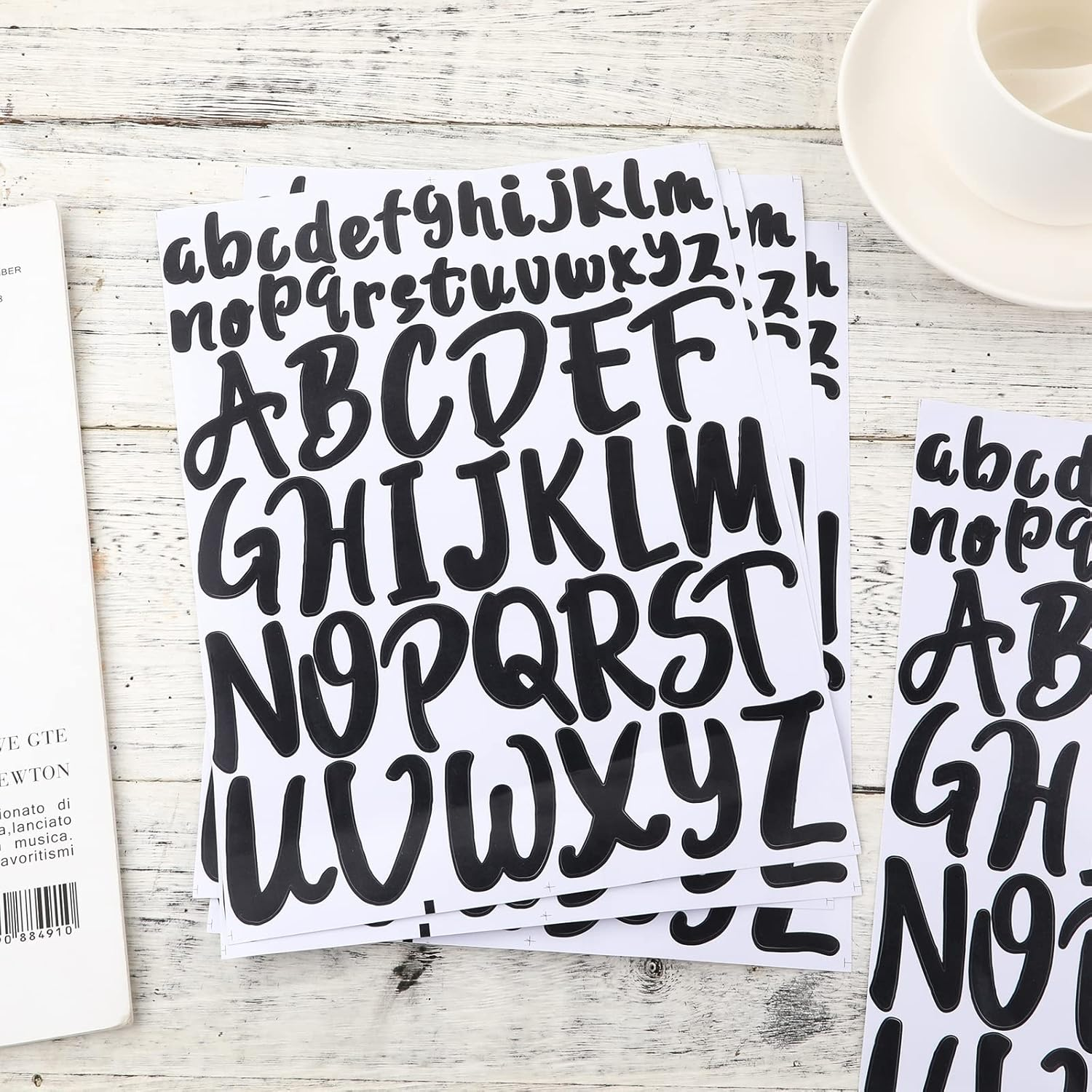 8Pcs Vinyl Letters Stickers, 1 Inch 2 Inch Capital Letter Stickers Self Adhesive Letters Sticks for Crafts Outdoor Signs Poster Mailbox Windows and Car (Black) image number 1