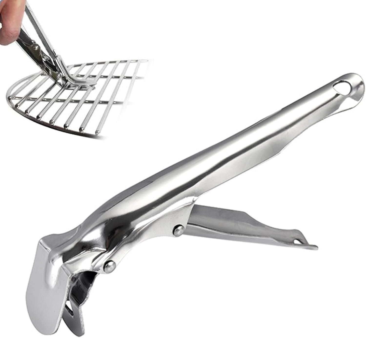 Zalizr Grill Grate Lifter Gripper, Stainless Steel Grate Gripper for Charcoal Grills & Smokers, Universal BBQ Lifter Grabber Tongs, Grill Accessories image number 2