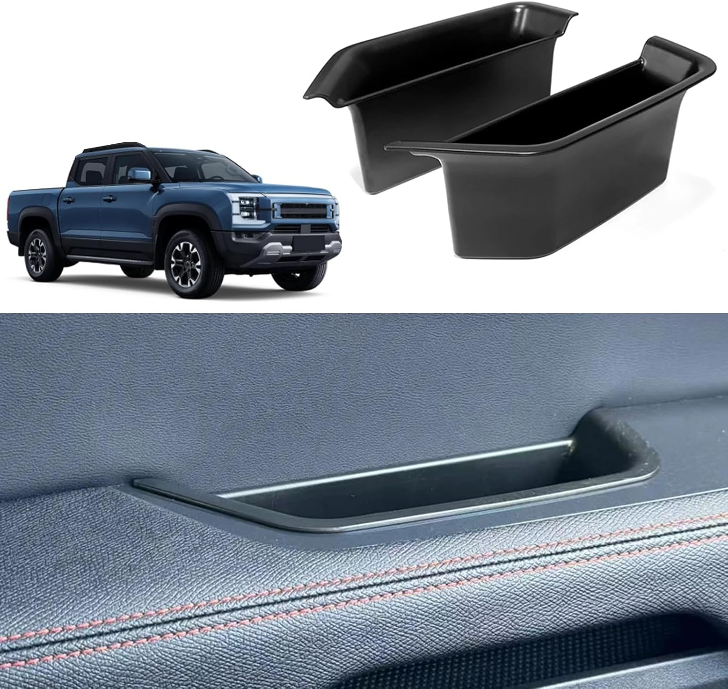 BYD Shark 6 Door Handle Storage Box Organizer Set 2Pcs ABS Car Interior Accessories, Custom Fit for BYD Shark Models, Easy Installation, Expand Storage Space & Aesthetics image number 6