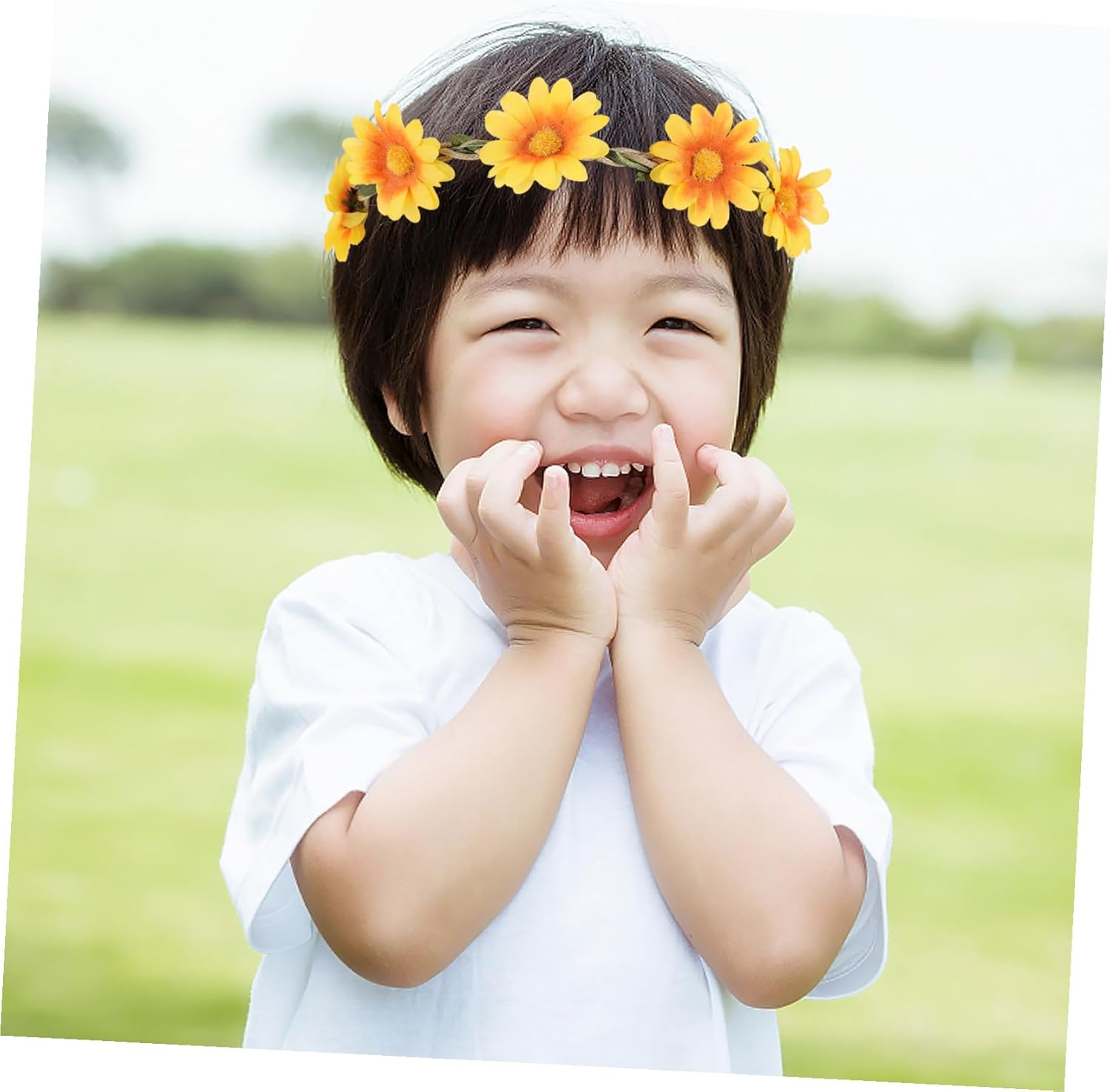 ERINGOGO 12Pcs Bohemian Daisy Flower Crown Garland Headbands for Women Floral Hairbands for Weddings Parties Birthdays Fashion Accessories image number 4