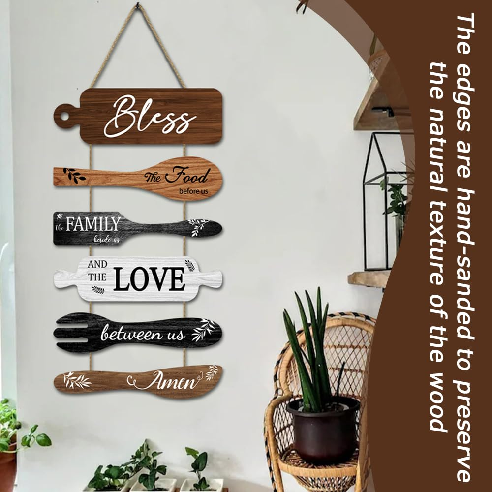 Rustic Wooden Kitchen Dining Plaque, Decorative Hanging Wall, Blessing Art Hanging for Various Wall Spaces (30 X 55 X 0.5CM) image number 5