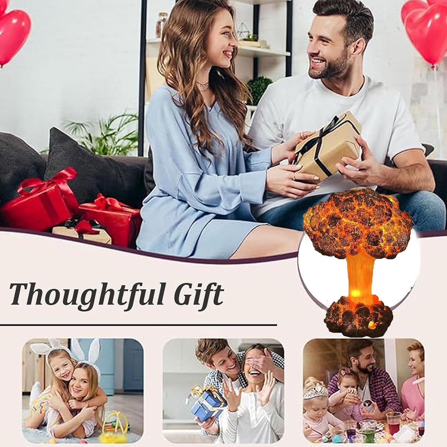 Cloud Table Lamp | Mishroom Lamp,Night Warm Light Decorative Lighting for Kitchen Bedside Bedroom Living Nightstand Bathroom image number 2