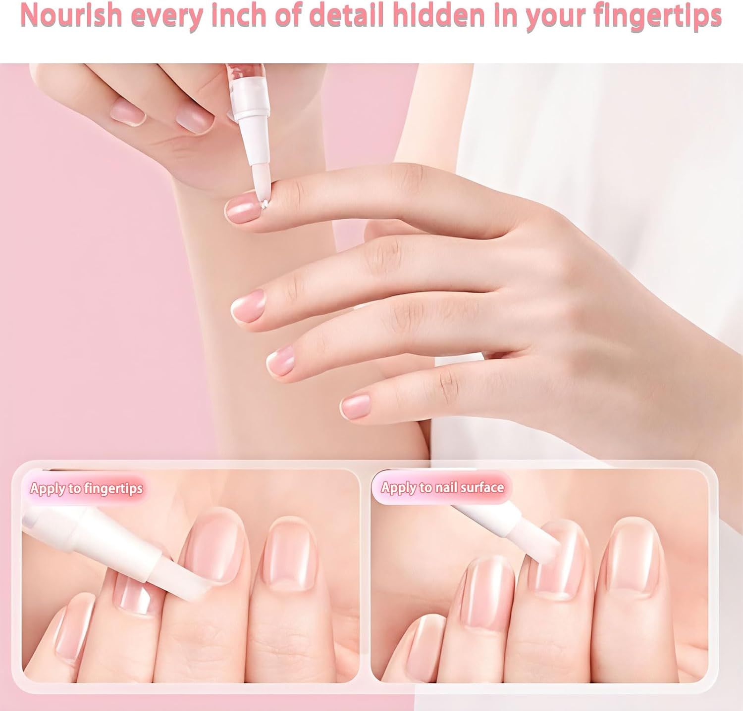 5 Pieces of Nail Oil Pen, Cuticle Oil Pen Nail Art Nourishing Oil Pen, Dead Skin Anti-Hangnail Nail Growth Essence Nail Strengthener, Nail Polish Keratin Layer for Daily Care and Repair of Cracked and Dry Nails image number 2