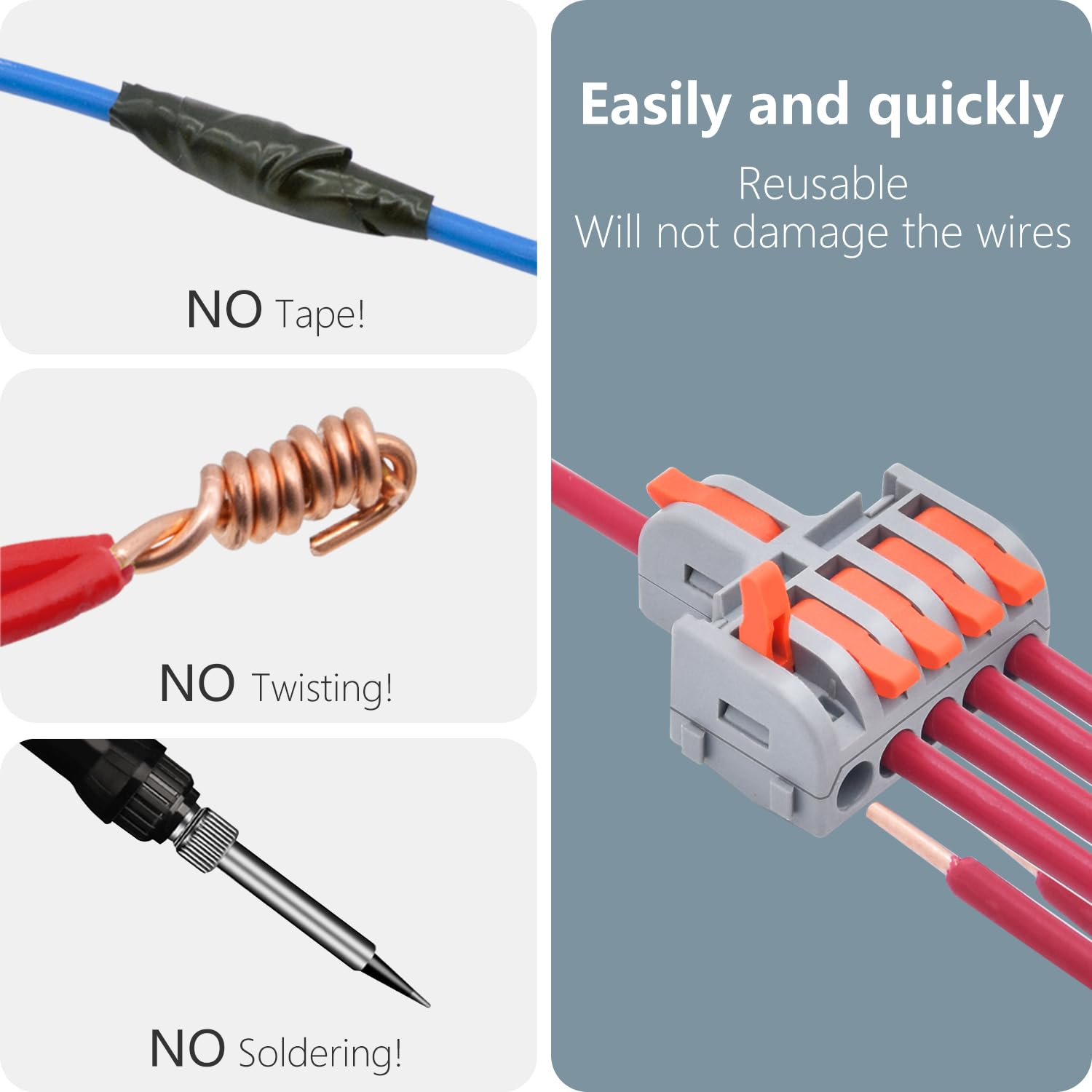 XALXMAW 13 Pcs Lever Wire Connectors, 1 in 5 Out DIY Mini Splicing Compact Quick Push-In Electrical Connectors, 24-12 AWG image number 4