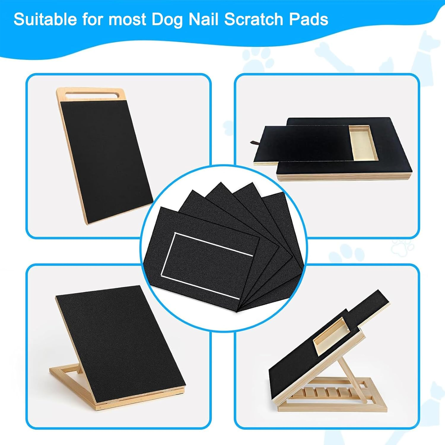 5-Pack Dog Nail Scratch Board Refills - Sandpaper Replacement Pads for Pet Nail Trimming & Claw Care (Fits Cats & Dogs) image number 3