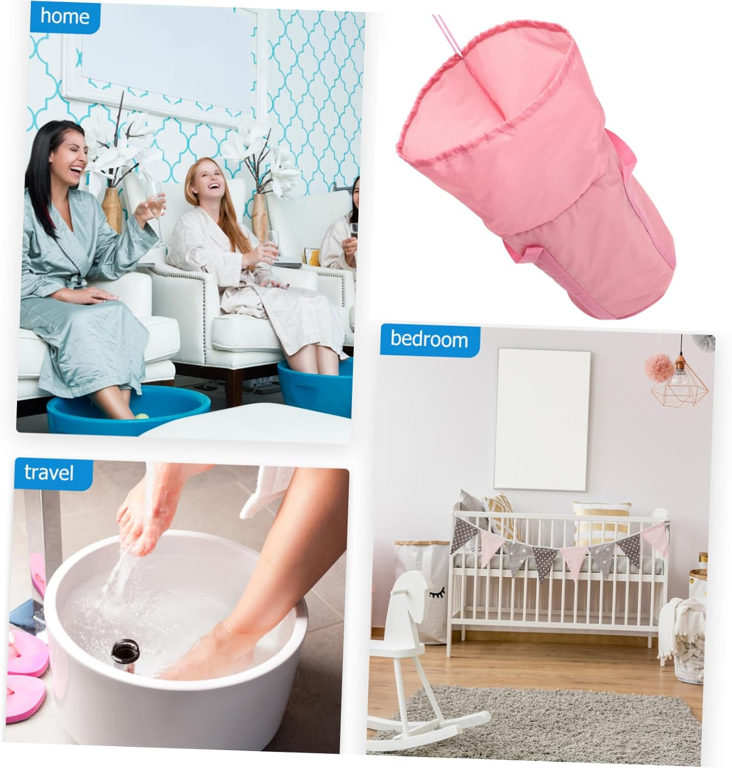 VINTORKY Insulated Portable Footbath Foldable Bath Basin Easy Storage Soaking Bucket