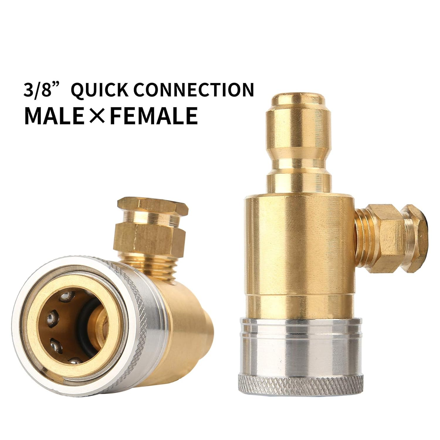 MEASUREMAN 2-1/2" Pressure Washer Gauge, Pressure Gauge Kit, 3/8 Inch Quick Connect, 0-6000 PSI, Glycerin Filled image number 2