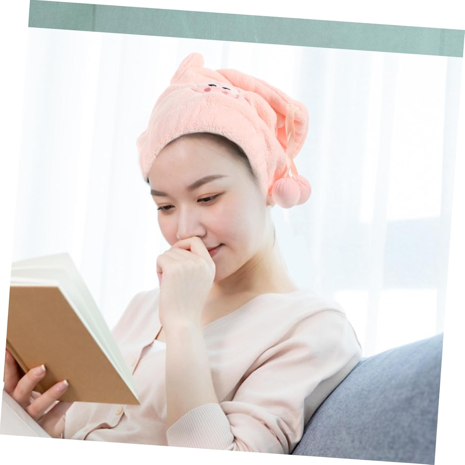 MOTHNUR Cartoon Dry Hat for Women Hair Bonnet Fleece Material for Quick Dry Hair Towel Cap Reusable Shower Cap