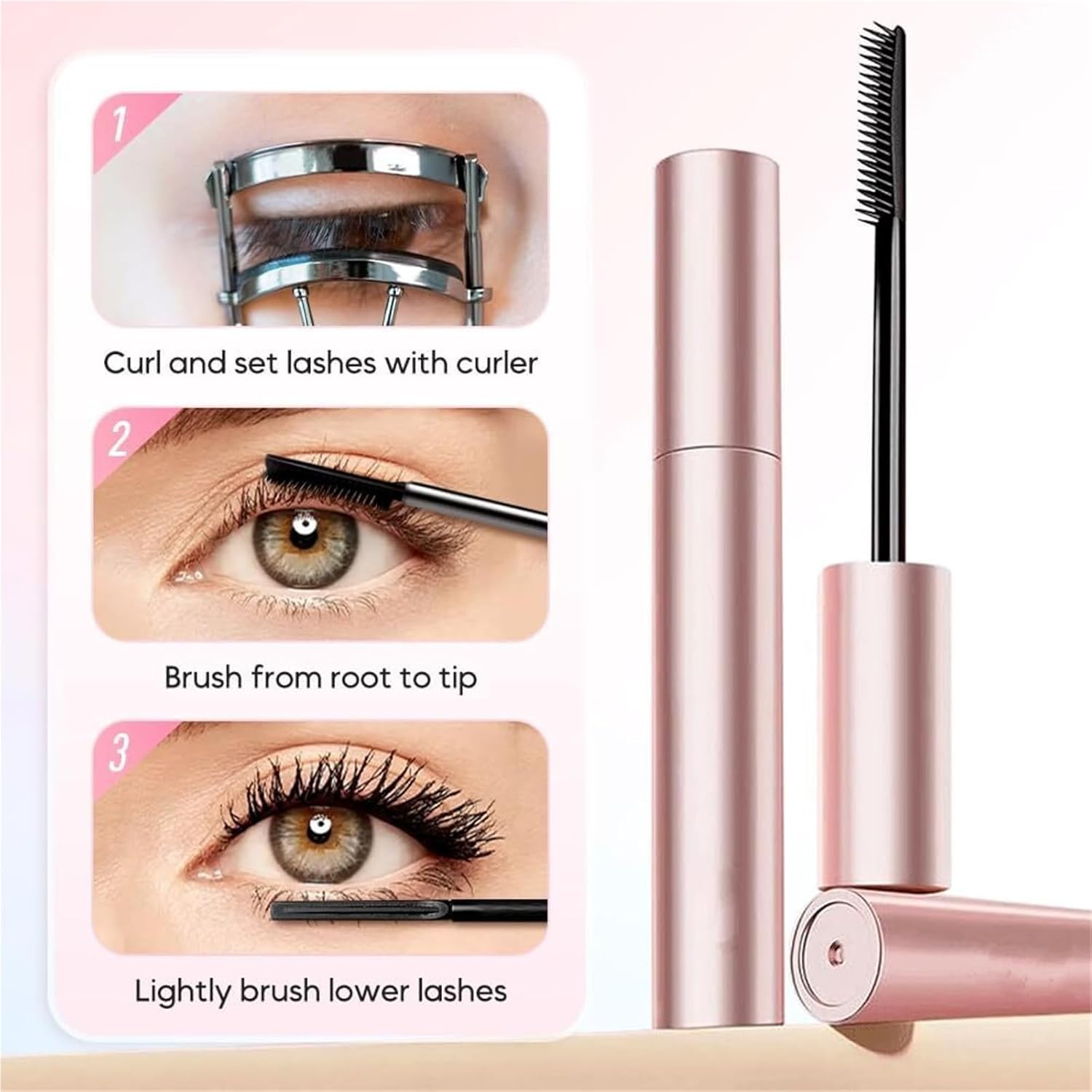 Comparison K Mascara, Comparisonk Mascara, Tubing Mascaras, 2025 Black & Brown Duo for Lash Makeup, Waterproof & Sweatproof Long Lasting Non-Smudged(Brown) image number 6