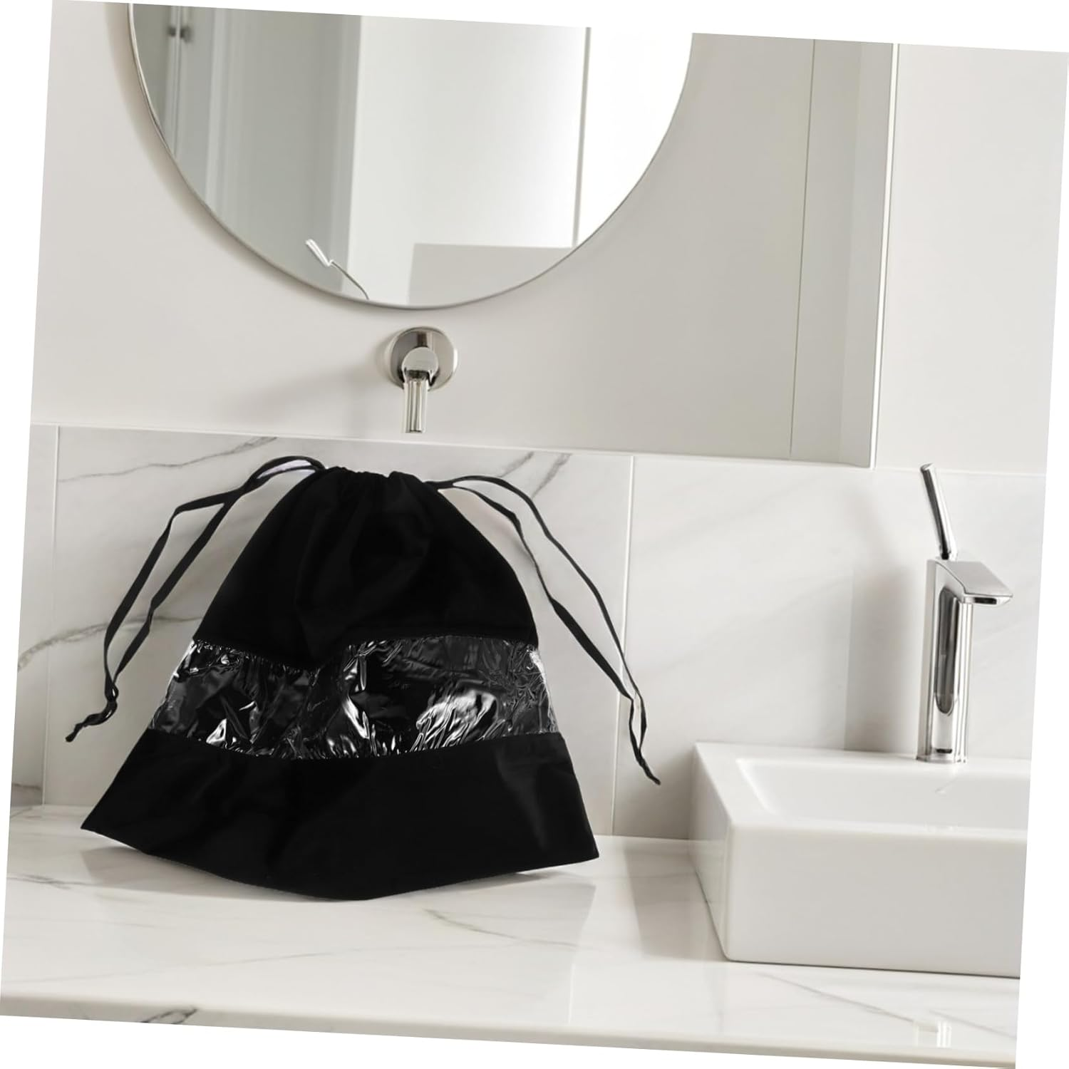 GANAZONO Transparent Drawstring Hair Dryer Bag for Travel Lightweight Protective Dust Pouch for Accessories Clothes Makeup Portable Small Storage Organizer image number 2