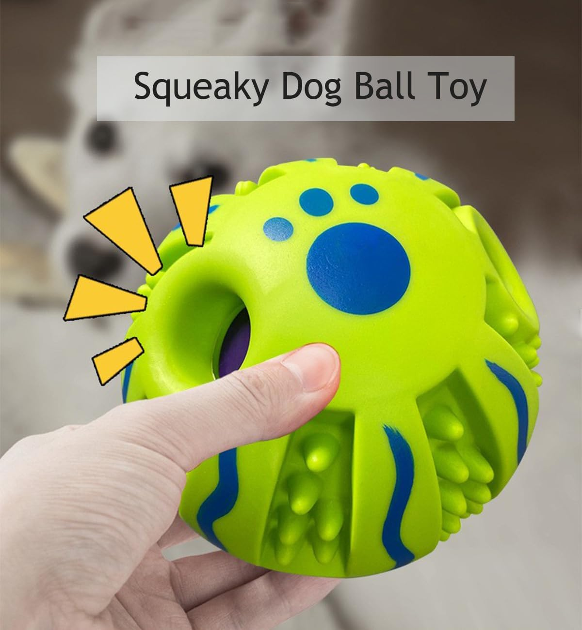 Spikey Dog Balls Squeaky Dog Toys Vocal Teeth Grinding Dog Ball Interactive Pet Toy Cleans Teeth Durable Interactive Toys for Dogs Indoor Outdoor Training image number 4