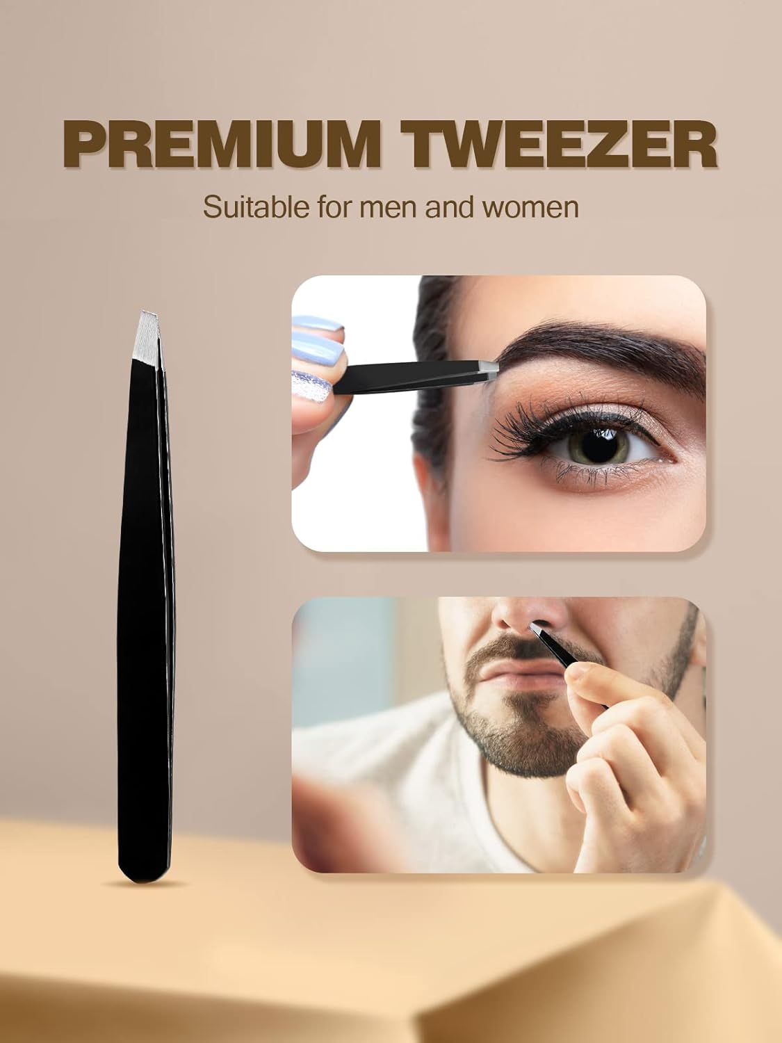 30X Magnifying Mirror with 2 Suction Cups, 3.5 Inches Magnified Makeup Mirror and Slant Tweezers,Black,1Pc image number 6