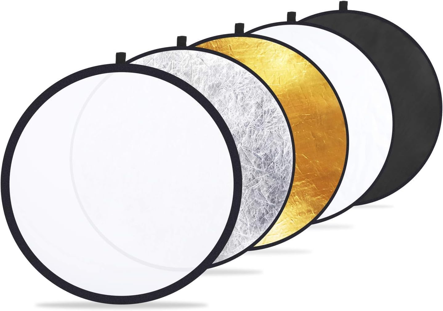 80CM 5-In-1 Photography Reflector Light Reflectors for Photography Multi-Disc Photo Reflector Collapsible with Bag - Translucent, Silver, Gold, White and Black image number 4