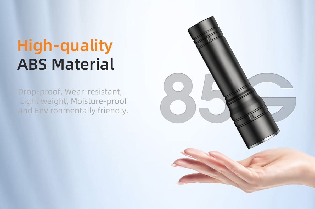 LED Flashlight, USB Rechargeable Flashlights, Bright Lightweight Flash Light, 4 Modes Tactical Waterproof Handheld Flashlight for Camping, Running, Hiking and Emergencies (Black) image number 1