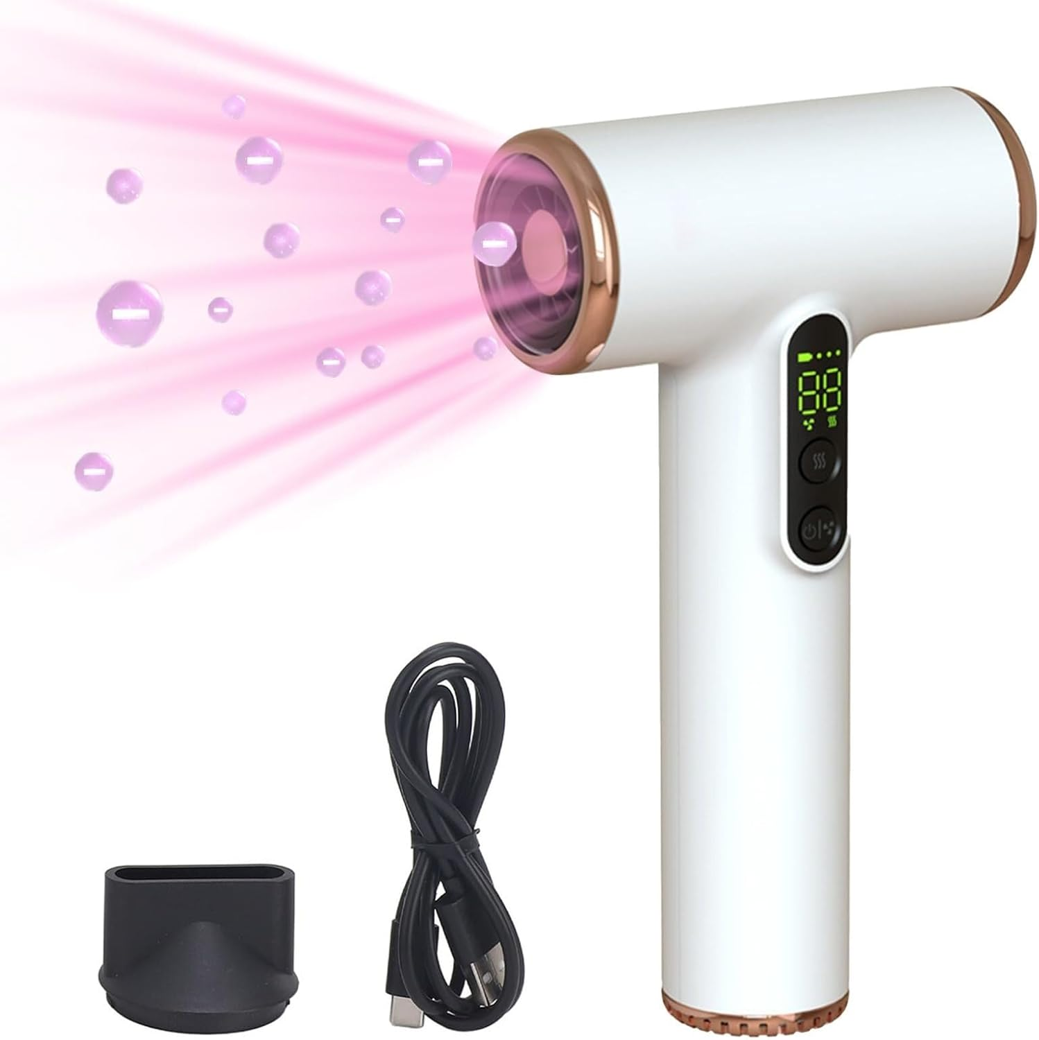 Cordless Travel Hair Dryer Rechargeable, 15000Mah Battery, Digital Screen Compact, Lightweight, Fast Drying for Women or Men on the Go image number 2