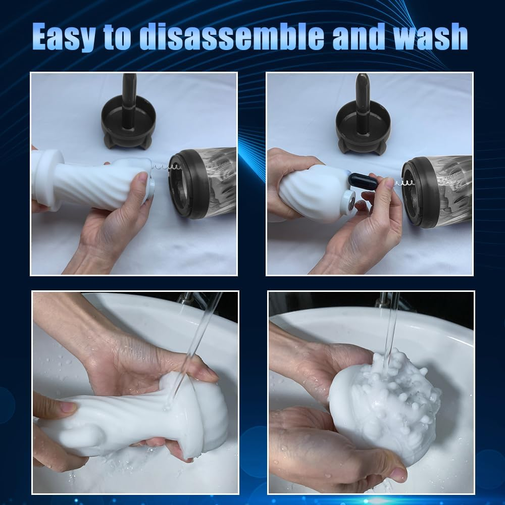 Hephix Sucking Masturbator Sex Toys for Men &ndash; New 3D Texured Automatic Masturbators Cup with 5 Vibration Modes & 5 Twisting Sucking & 3 Rotating Sucking & Heating Mode, Penis Pump Stroker for Men with 1 More Lubricating Oil