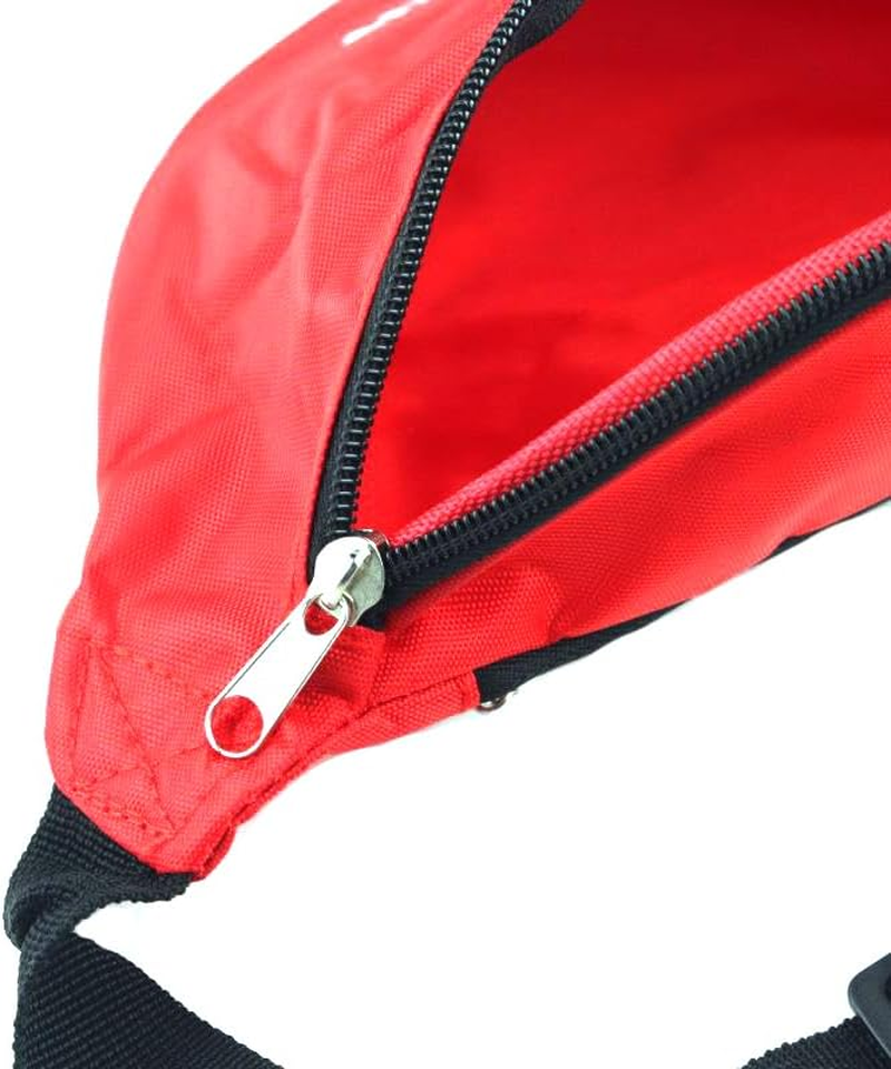 First Aid Fanny Pack Bag Red Travel Rescue Pouch Empty First Responder Medicine Medical Bags for Car Home Outdoors Road Trips Workshop Camping Hiking (Red) image number 2