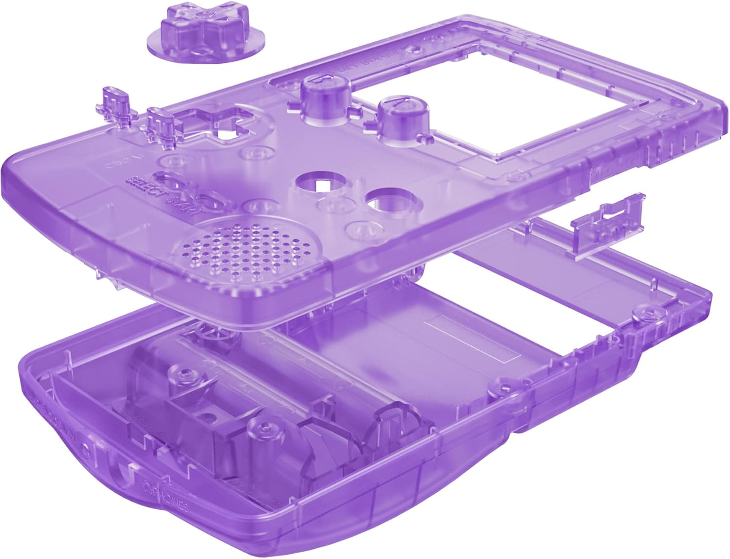 IPS Ready Upgraded Extremerate Clear Atomic Purple Replacement Shell Full Housing Cover Buttons for Gameboy Color &ndash; Fit for GBC OSD IPS & Regular IPS & Standard LCD &ndash; Console & IPS Screen NOT Included image number 1