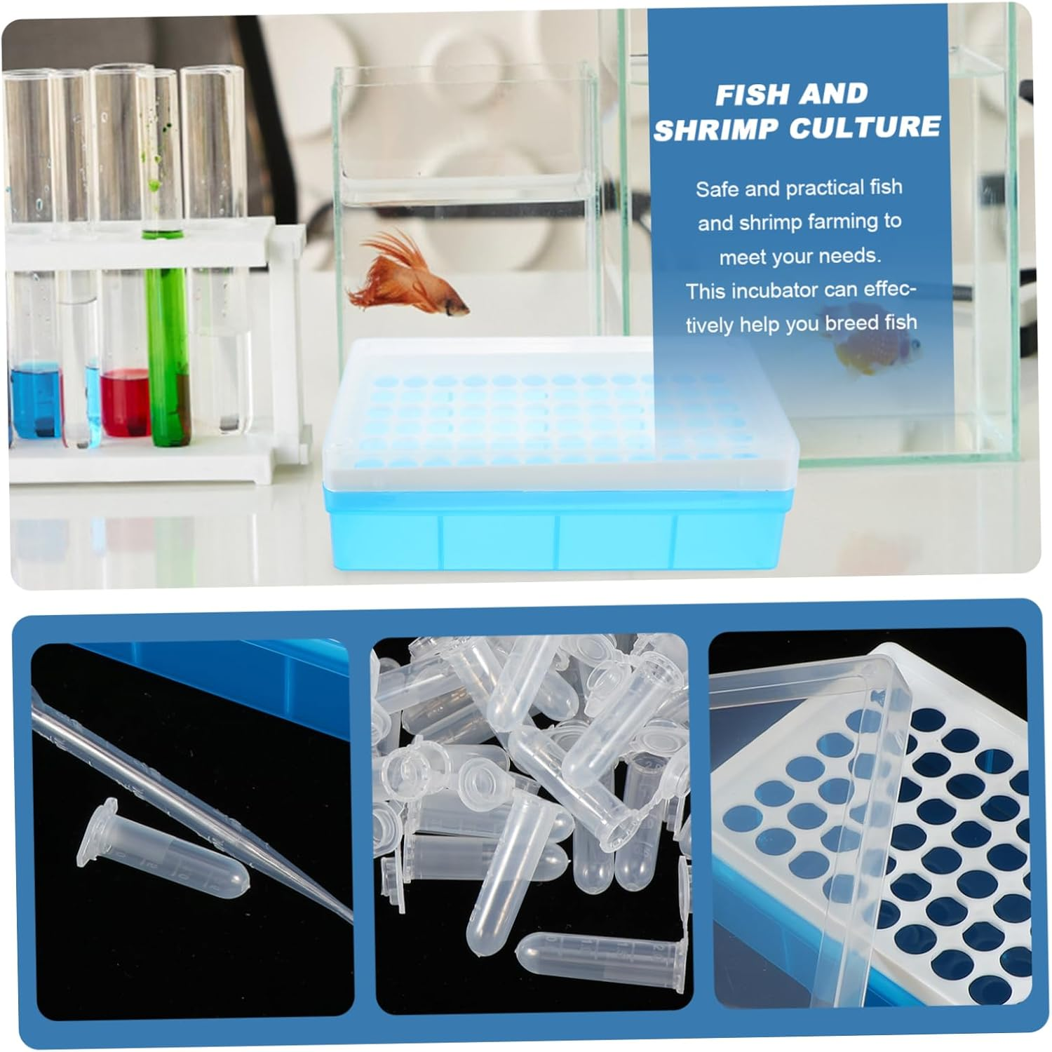 BELLIFFY Brine Shrimp Hatchery Tube and Collecting Storage Box Set, Plastic Breeding Accessories Kit with Lid for Aquarium Hatchery and Artemia Hatching, Suitable for Fish Aquatic Pets Breeding