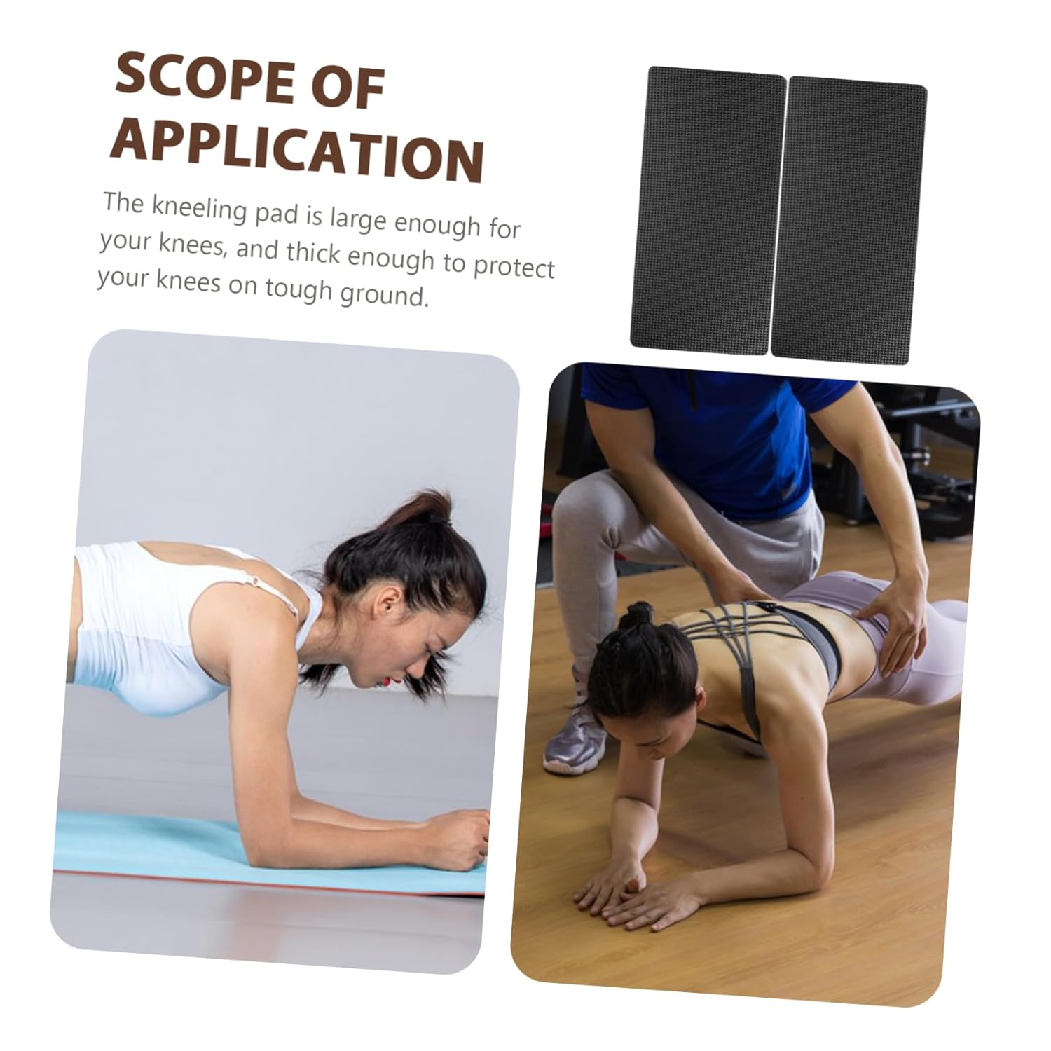 Milisten 2Pcs Garden Kneeling Pads for Gardening and Exercise, Eva Soft Knee Cushions Small Portable Non-Slip Mats for Outdoor Work and Yoga, Black image number 3