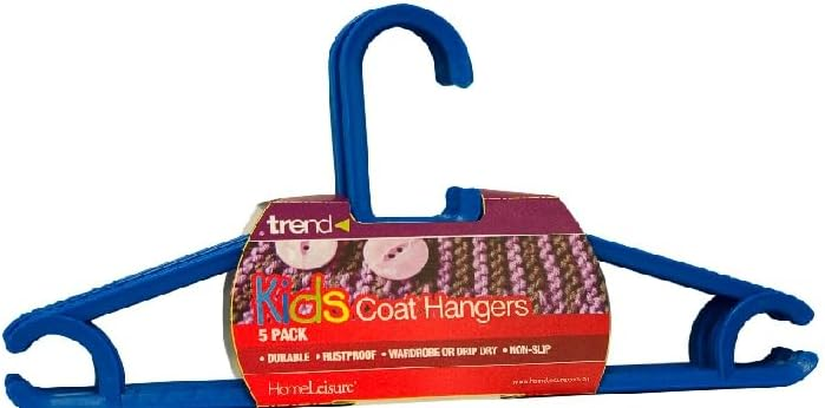 Homeleisure Kid'S Coat Hanger 5 Pieces Pack, Blue