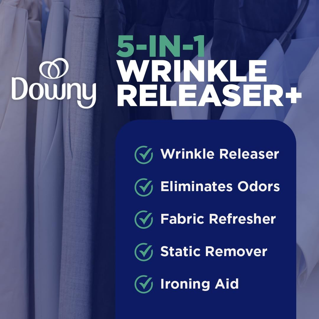 Downy Wrinkle Releaser, Odor Eliminator and Fabric Refresher, Crisp Linen Scent, Travel Essential, 3 Fl OZ (Pack of 2)