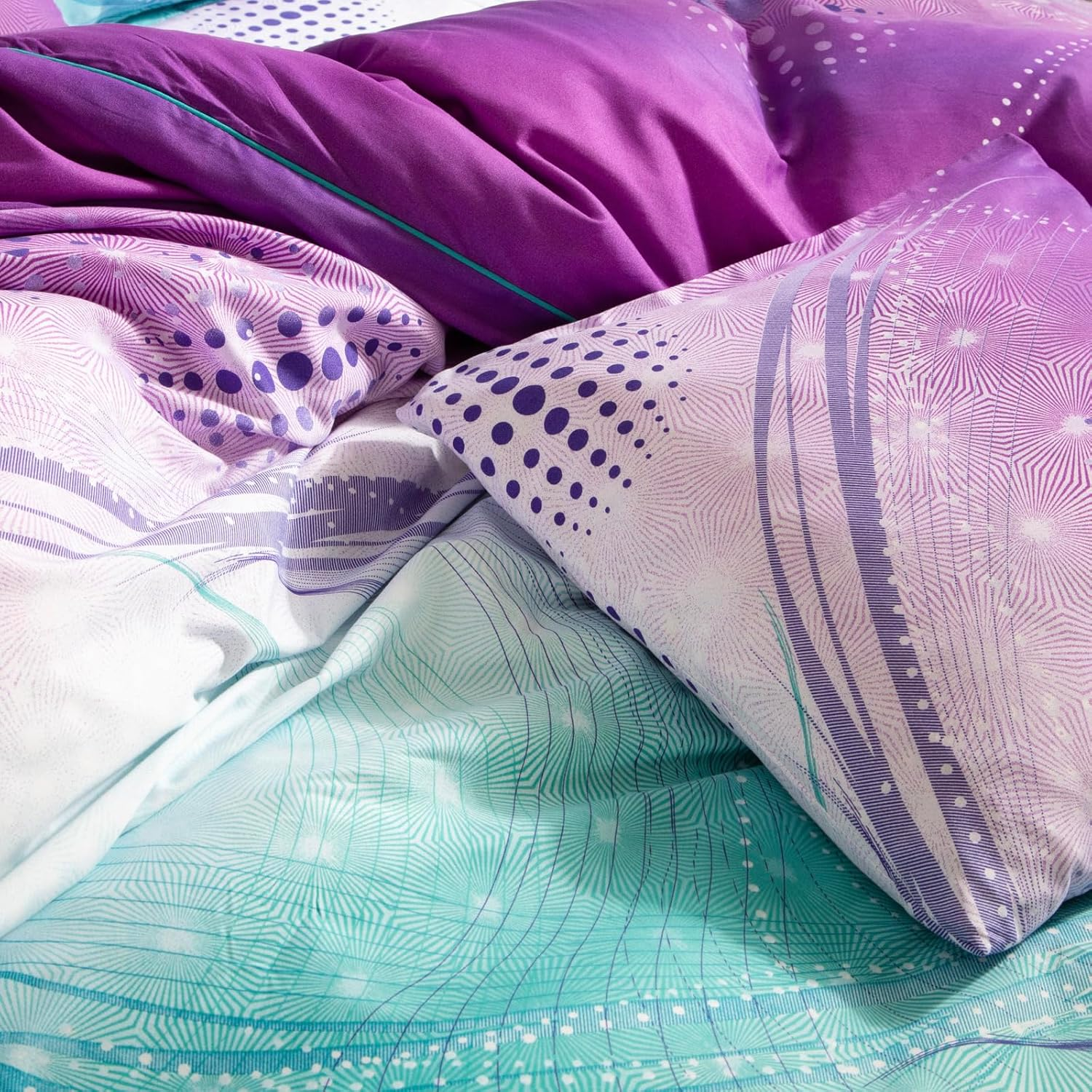 FABRIC FANTASTIC Vitara Quilt Cover Set, 3 Piece Duvet Cover Set Includes 2 Pillowcases, Doona Cover Set (Queen Size)