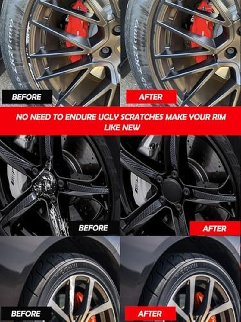 Gloss Black Rim Touch up Paint, Car Wheel Paint Pen 2 in 1, Wheel Scratch Repair Kit Universal Color Quick and Easy Fix Curb Rash Scuff image number 2