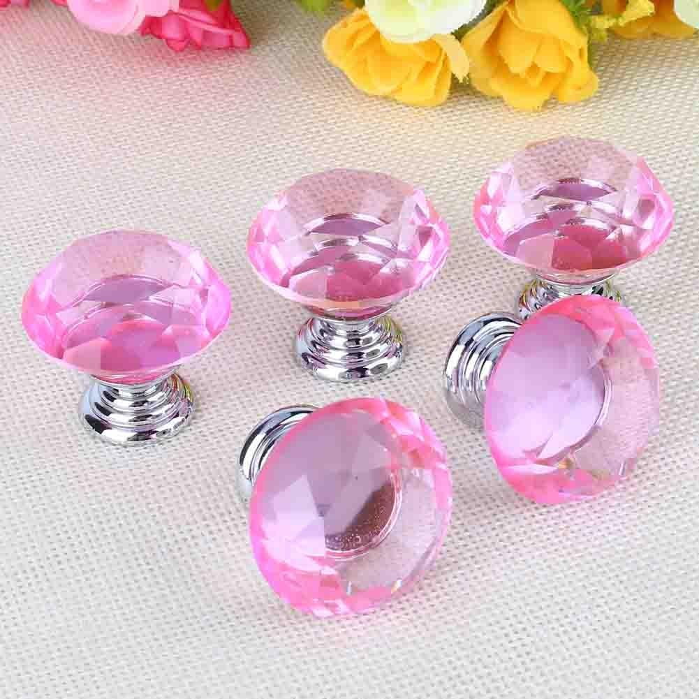 Crystal Glass Door Knobs, 10 PCS 30Mm, Elegant Hardware for Drawer, Cabinet, Kitchen Zinc Alloy Base for Any Purpose image number 2
