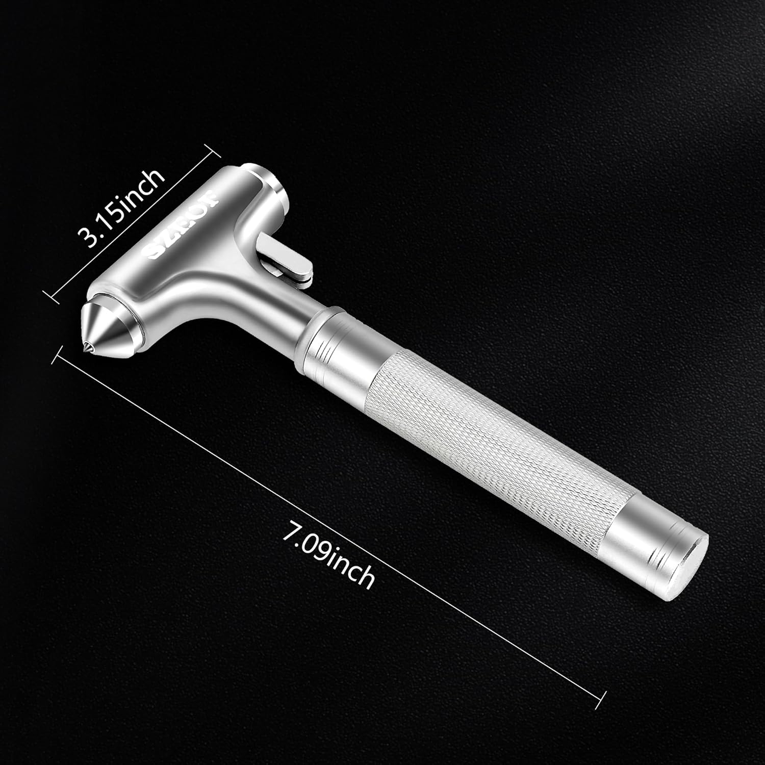 Car Window Breaker with Seat Belt Cutter,Car Safety Hammer,Car Escape Tool,Metal Automotive Glass Breaker,Vehicle Emergency Tools,Car Accidents Safety Kit(Silver) image number 3
