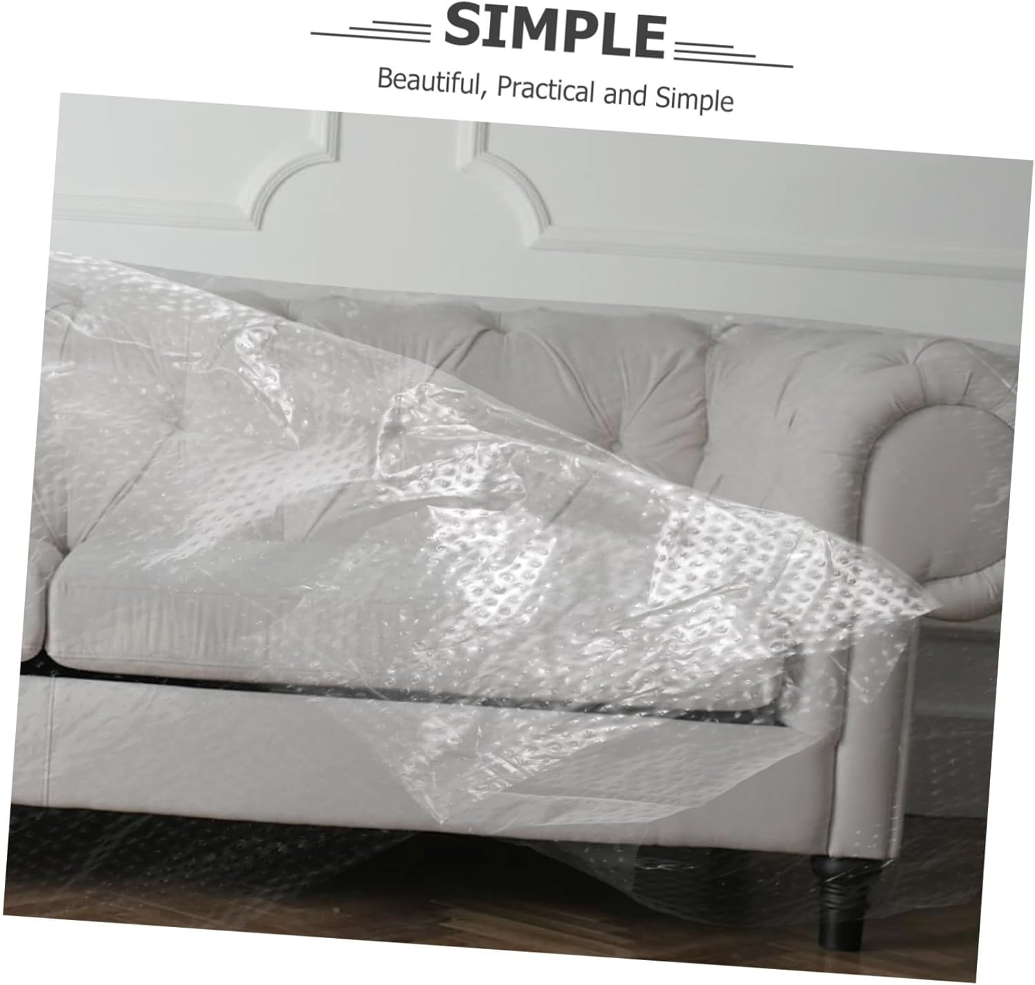 3 Rolls Pre-Taped Masking Film Plastic Sheeting Adhesive Tape Furniture Protective Film Dust Cover for Painting and Renovation 30Cm, 40Cm, 55Cm Rolls