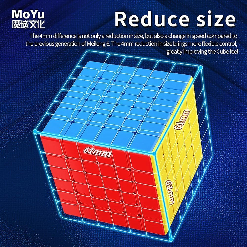 GAREGEAR Moyu Meilong 6X6 V2 Magnetic Speed Cube - Stickerless image number 6