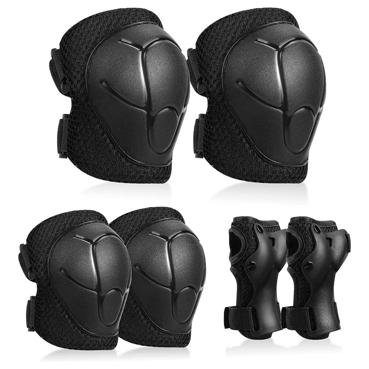 Kids/Youth Knee Pads Elbow Pads Toddler Protective Gear Set with Wrist Guards 6 in 1 for Roller Skates Cycling BMX Bike Skateboard Inline Skatings Scooter Riding Sports, Volleyball, Football，Blue-M