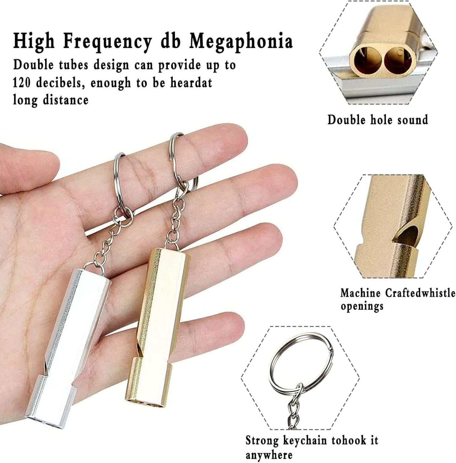 2Pcs Whistle Emergency Survival Loud - Durable Bright Long Lasting Safety Whistle and Lanyard, Easy to Carry & Fit Pocket for Hiking, Coach, Dog Training image number 2