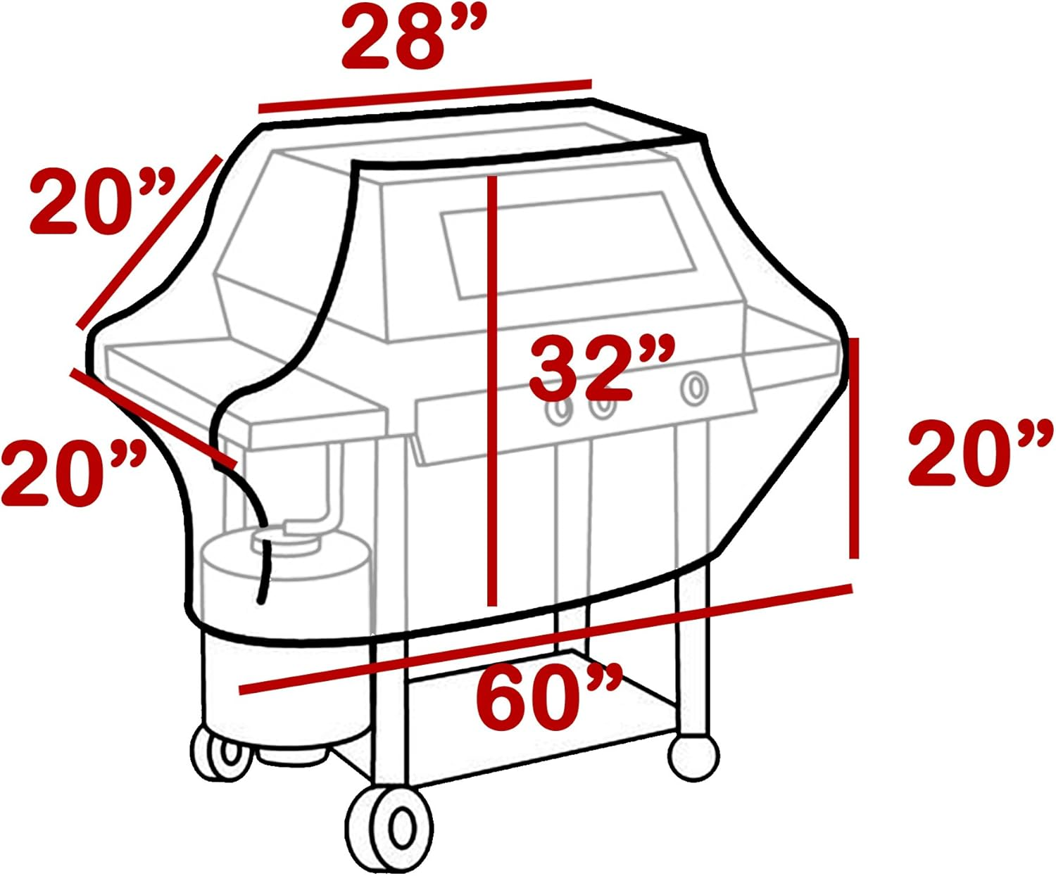LAMINET Crystal Clear Heavy-Duty Waterproof Plastic Outdoor Furniture Cover - 60" Gas Grill Cover - 3 Season Protection - Keep Rain, Snow & Debris Off! Premium Protection at Economy Price! image number 5