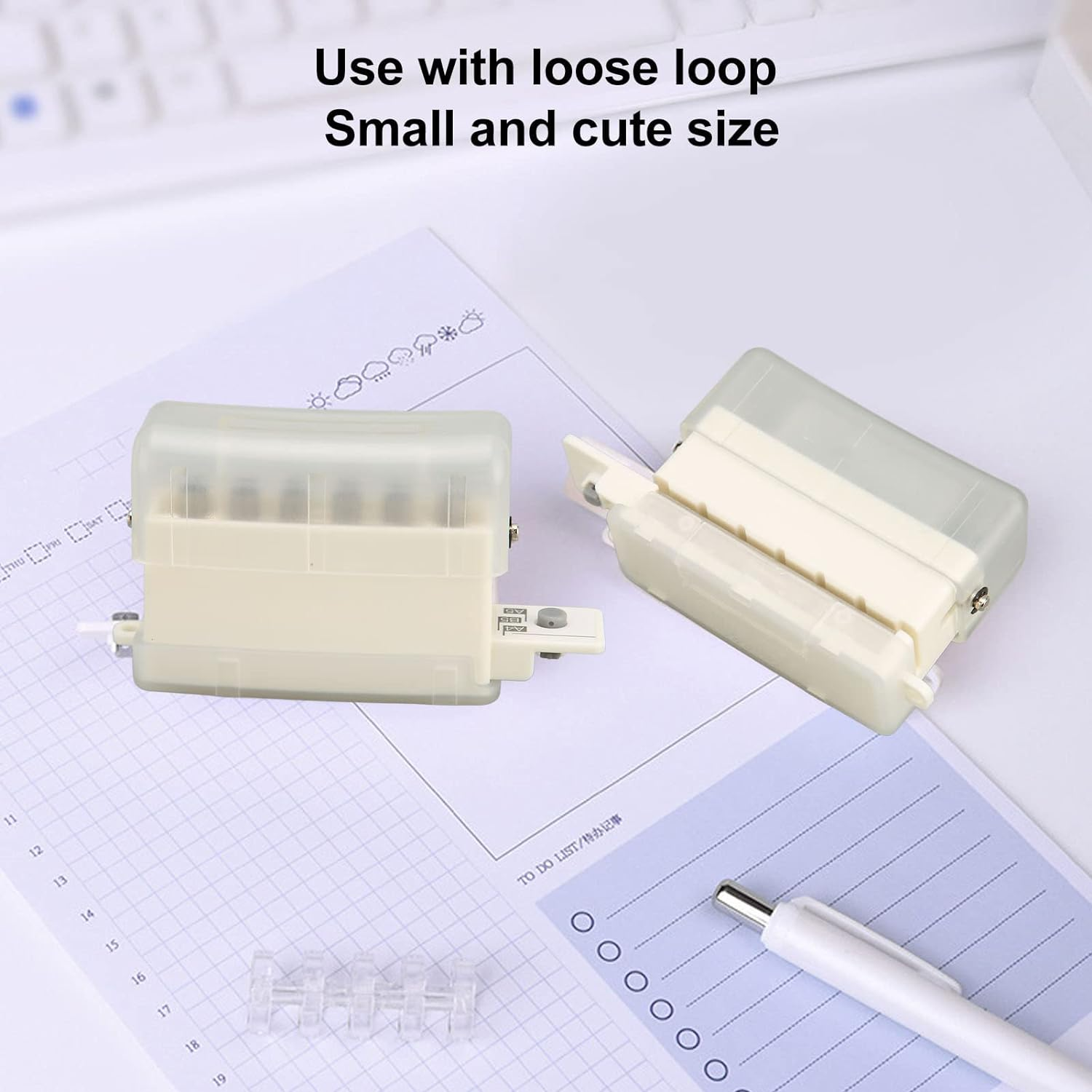 6 Hole Manual Punch, Manual Operation Hole Puncher, Portable ABS Hole Punch for Notebook Scrapbook Binders 7Mm Punching Depth - Lucency image number 3