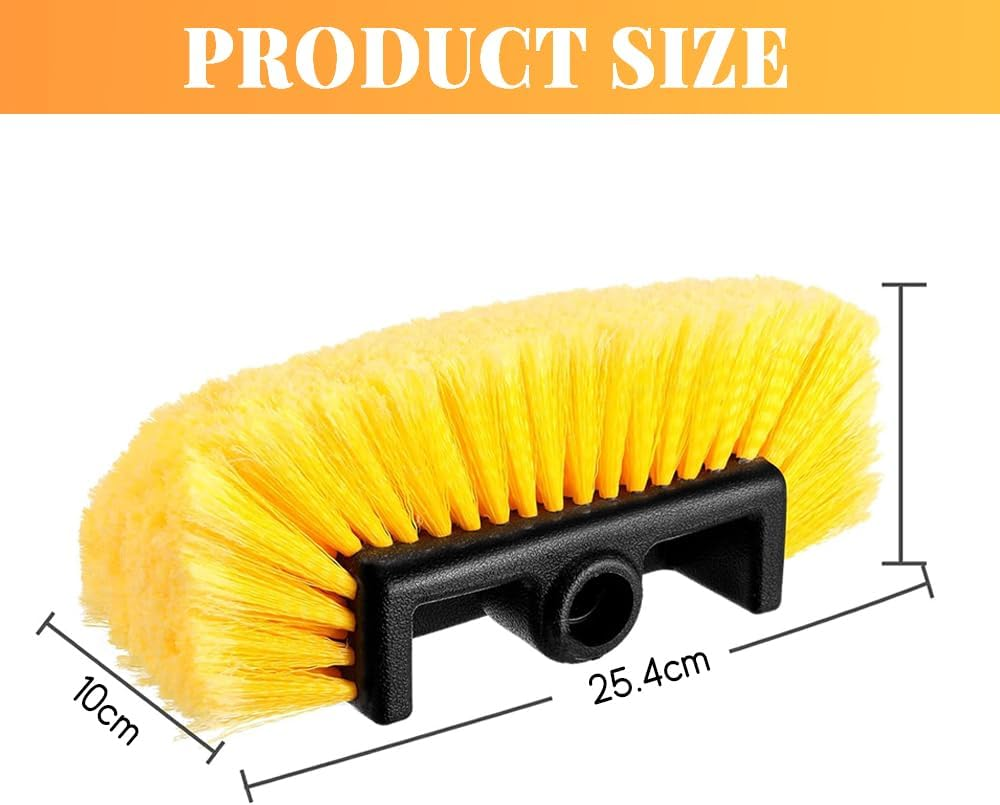 2 Pcs Car Wash Brush Head,Flow Thru Car Cleaning Brush,With Soft Detailing Bristle,Detachable,Portable Wash Brushes,For Auto,Rv,Truck,Boat,Camper,Yacht image number 4