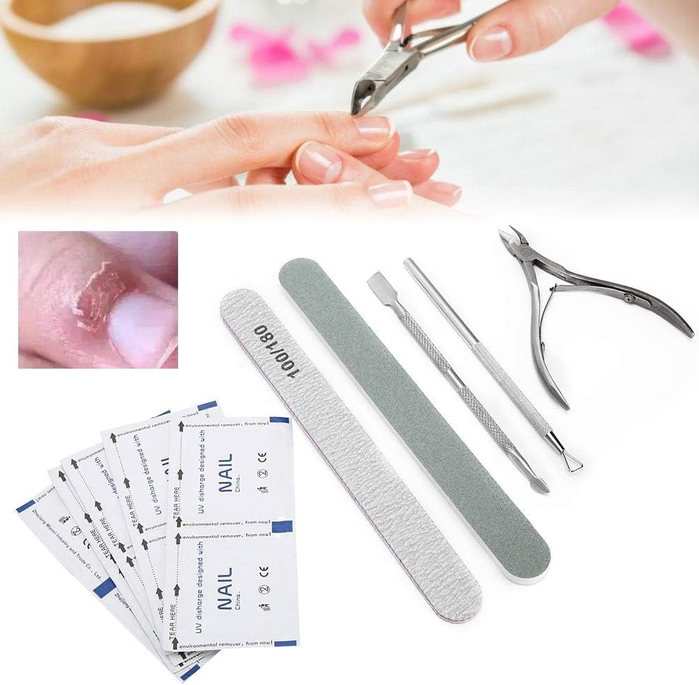 Manicure Tool Manicure Pedicure Tools Steel Pusher, Nail Polish Removal Tool, Professional Manicure Tool Set for Professional Nail Salon Individual Use image number 3