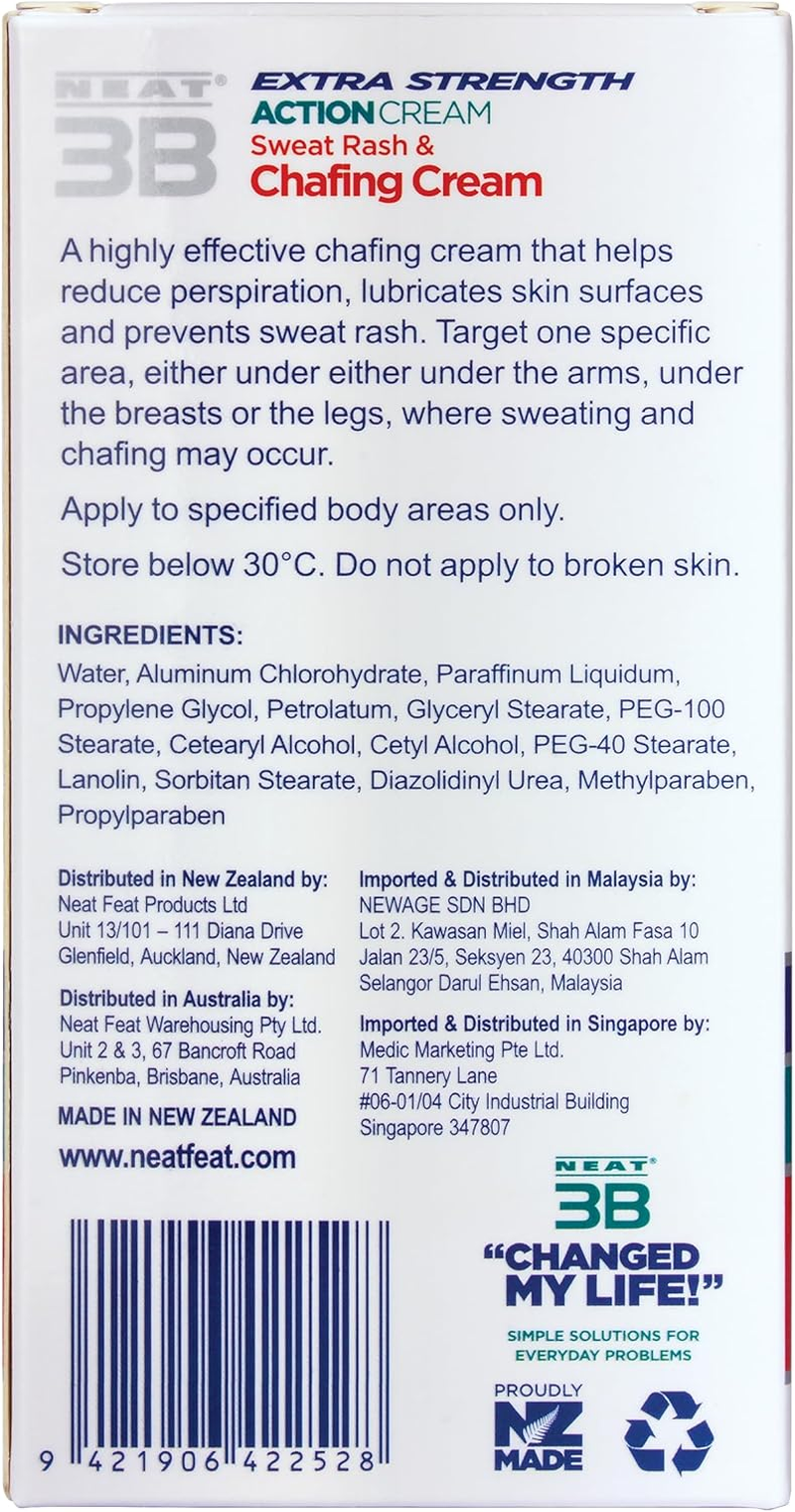 Neat Feat Foot & Body Care Sweat Rash & Chafing Stick - Extra Strength Skin Protectant Stick, Prevents Chafing and Soothes Skin - Ideal for Active Individuals